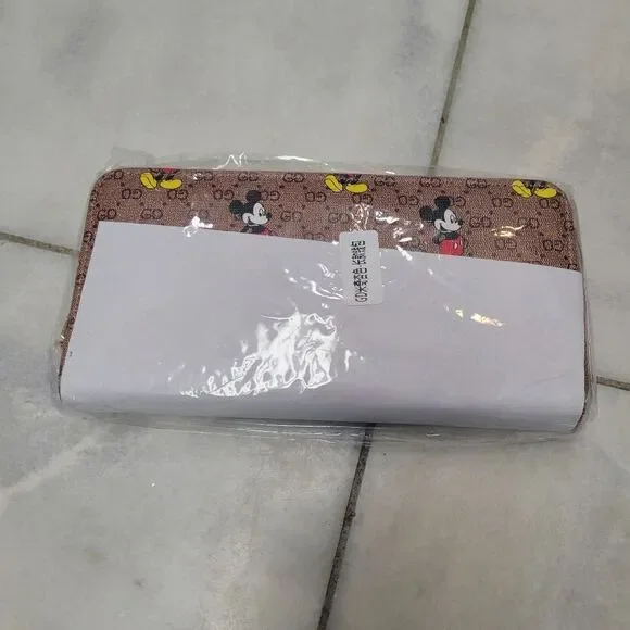 Ladies Long Wallet Disney Mickey Mouse Purse Faux Leather Zipper Rectang… - Picture 3 of 10